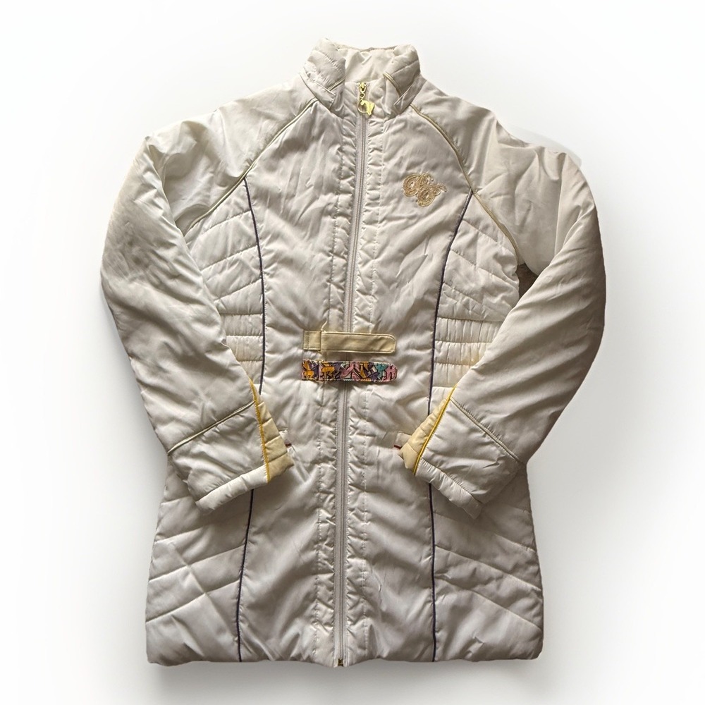 Baby Phat Puffer Jacket Long Women's‎ Size M Color White And Gold
